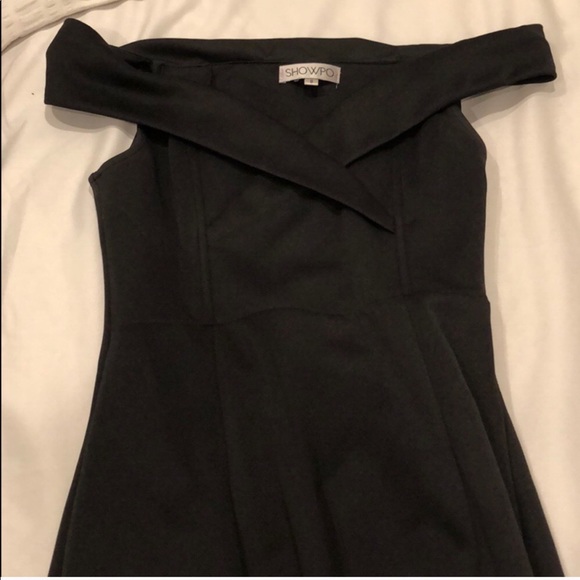 Showpo Black Off the Shoulder Dress - Picture 2 of 3